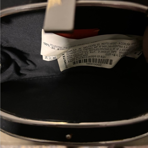 Zara inditex polyester clutch black evening studs bag - Picture 4 of 5